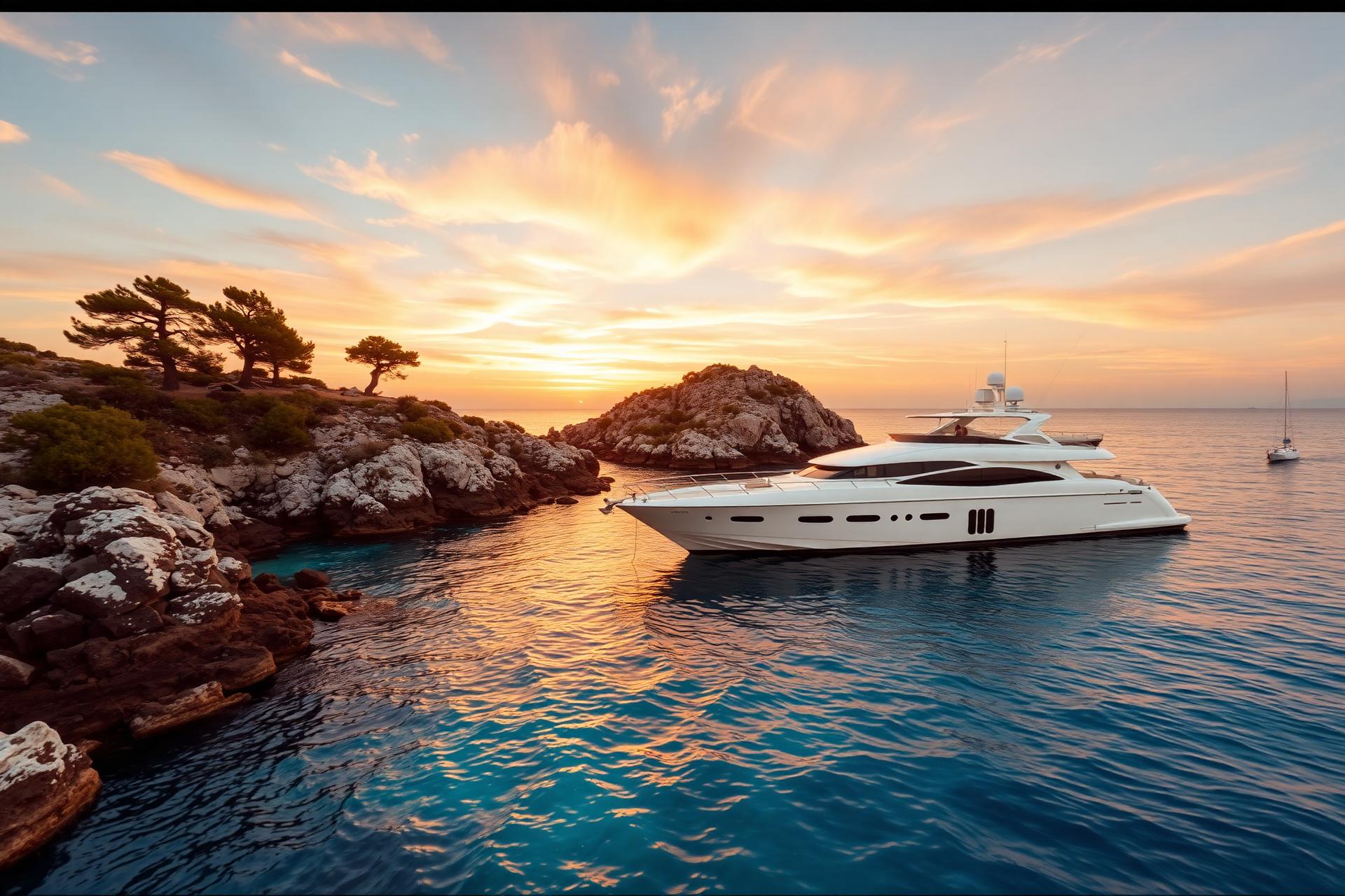 Barca al tramonto a Ibiza